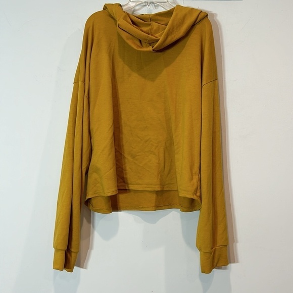 Women’s hooded golden yellow Blessed graphic crop top sweatshirt plus size 1X - Picture 8 of 8